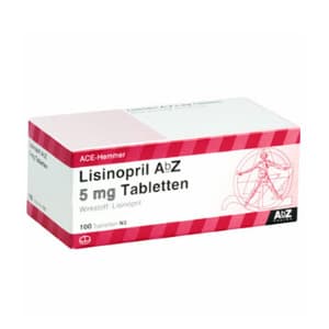 Packung von Tabletten Lisinopril 5 mg