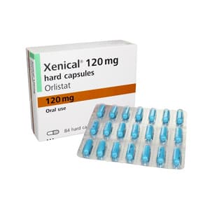 Verpackung von Xenical Orlistat Pillen 120 mg